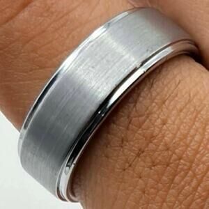 Silver Beveled Edges Men’s Ring